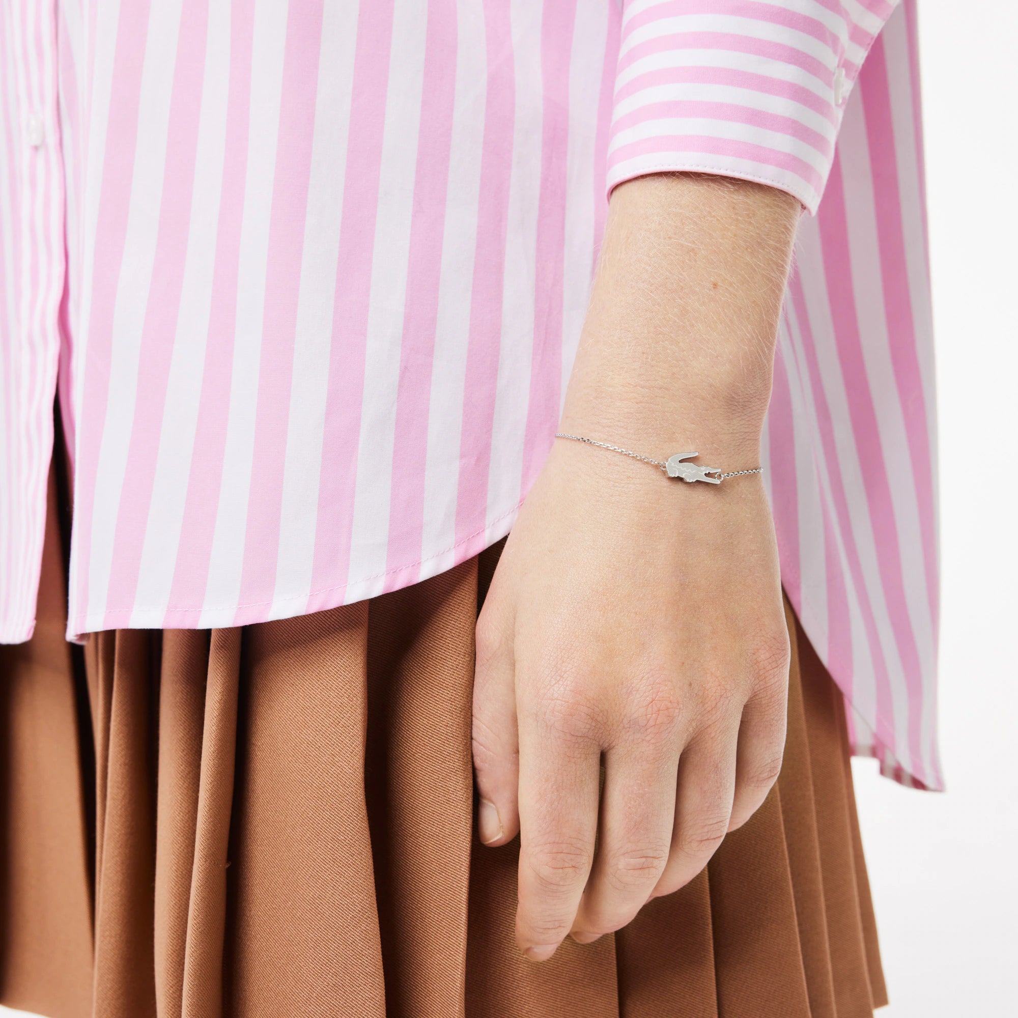 (STOCK) Pulsera Crocodile Plateado